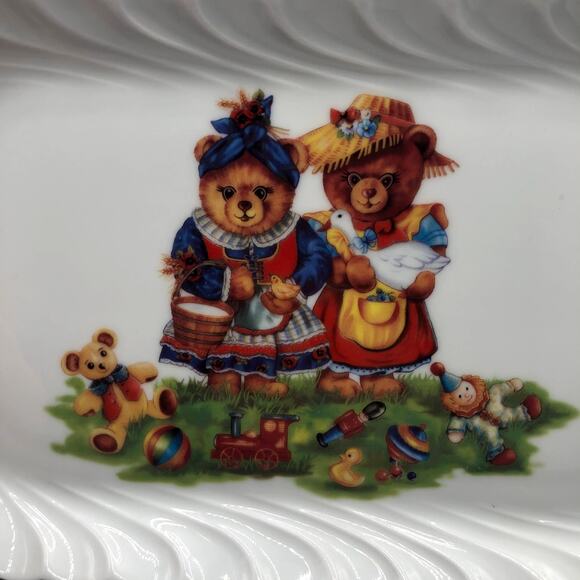 Limoges Porcelain Transfer Print Bear‎ Child Tray - Picture 2 of 7